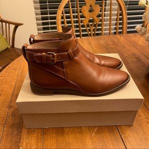 madewell leather ankle-strap boots size 7